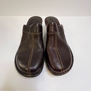 Born Clog Mule Dark Brown Leather Slip-Ons Women's Size 9